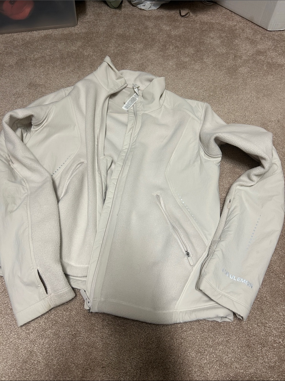 lululemon athletica Women's Light Cream Full-Zip Bomber Jacket
